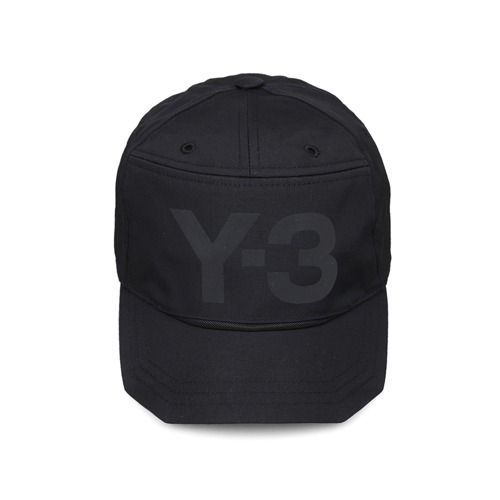 Y-3 로고 프론트 백 블랙 볼캡