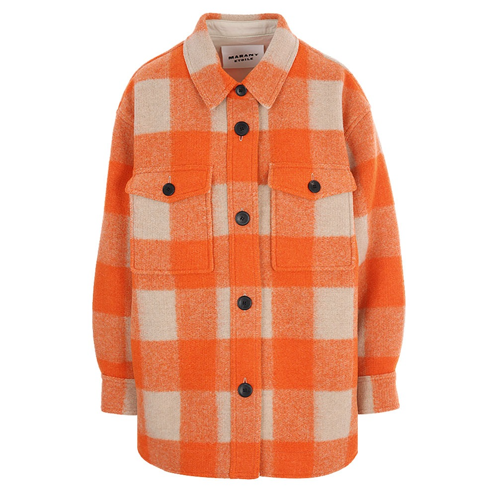 23S/S 이자벨마랑 HARVELI 울 여성 오렌지 셔츠 코트