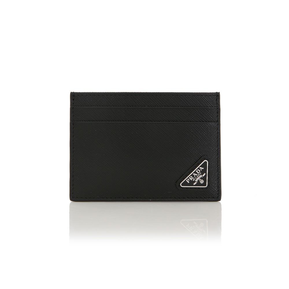 24S/S 프라다 사피아노 클래식 로고 블랙 카드지갑